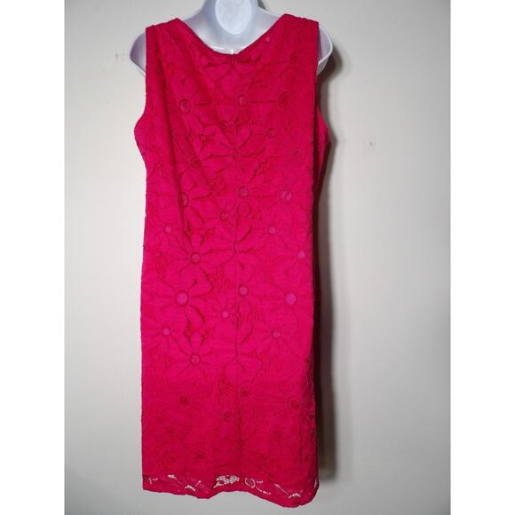Tiana B Dress Large Pink Sundress Eyelet Bright Lined Crochet Boho Coquette NWT - Picture 5 of 14
